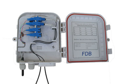 1 × 8 แยก PLC กลางแจ้งไฟเบอร์ออปติกกล่องกระจายผลกระทบสูงพลาสติก