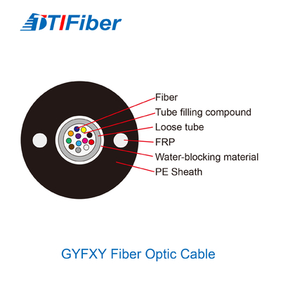 12 Core Strength Member FRP GYFXY G652D Fiber Cable