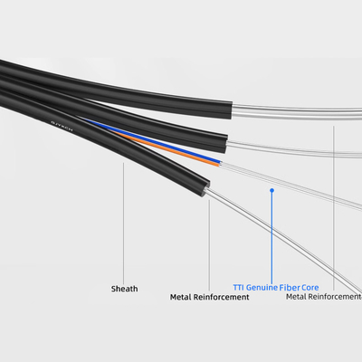 ประจําภายในและภายนอก 1 2 4 คอร์ดดรอปเคเบิล Gjyxch Ftth สายไฟเบอร์ออปติก้า