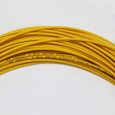 ลดความสูญเสีย LC Uniboot Duplex SingleMode G657.A1 BendInsensitive Duplex 2mm LSZH 0.15dB สายพับไฟเบอร์เหลือง