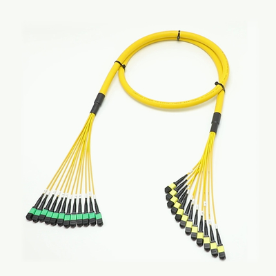 144F MTP MPO Fanout Cable SMG657A1 MPO APC ไปยัง MPO APC Breakout Fiber Optic Patch Cord