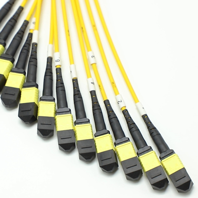 144F MTP MPO Fanout Cable SMG657A1 MPO APC ไปยัง MPO APC Breakout Fiber Optic Patch Cord