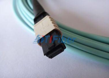 24core OM4 MTP สายแพทช์ไฟเบอร์ตัวเชื่อมต่อ MPO Trunk Cable หญิง