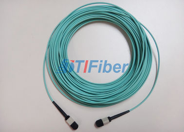 24core OM4 MTP สายแพทช์ไฟเบอร์ตัวเชื่อมต่อ MPO Trunk Cable หญิง