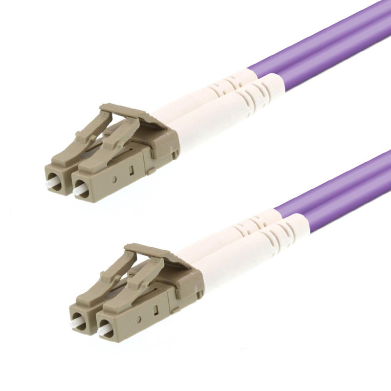 SC LC MM OM4 สายแพทช์ไฟเบอร์ออปติกดูเพล็กซ์ 2mm 3mm