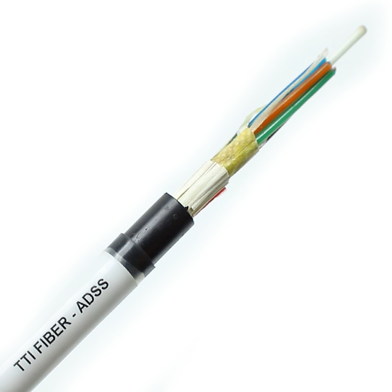 สายไฟเบอร์ออปติก FTTH FTTX กลางแจ้ง ADSS ชั้นเดียว/สองชั้น ช่วง 8C 12C 24C 48C